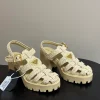 Prada Crochet Platform Sandals